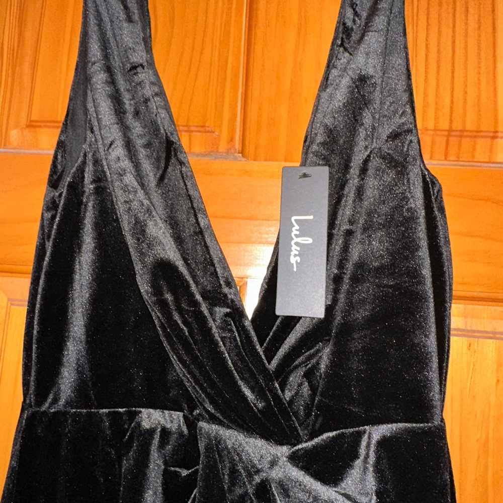 Lulus Beautiful Evenings Black Velvet Twist-front Maxi Dress - Size S